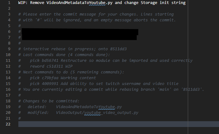 Fixed Commit Message